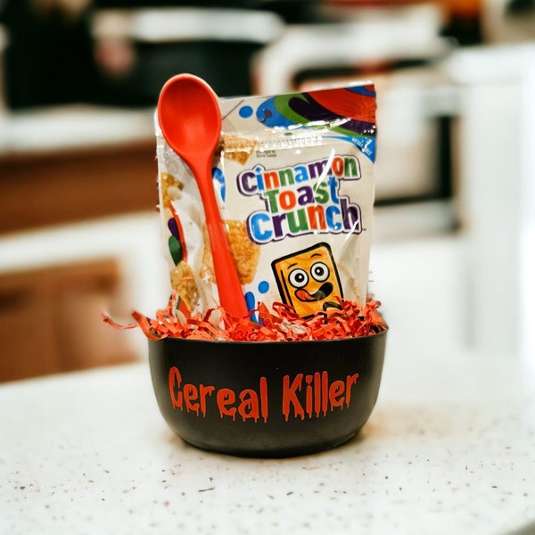 Cereal killer Cereal bowl, Cereal killer spoon and bowl, Cereal killer bowl set, Halloween cereal bowl, Personalized cereal bowl