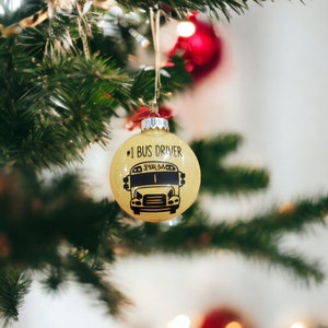 Personalized Bus Driver ornament, Bus driver Christmas ornament, Christmas present for bus driver, Bus driver xmas gifts,