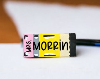 Best Teacher gifts, Cool Christmas Gifts for Teachers,  Personalized black board eraser,  Teacher pencil gift, Teacher desk accessories