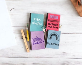 Composition notebook, Teacher, College, Custom school, Lined paper, Sparkle, Glitter, Personalized, Wide Ruled, Name, Elementary, Writing