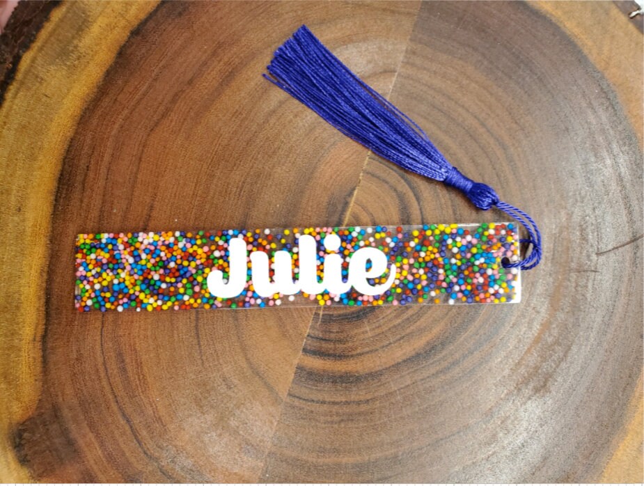 Springles Bookmark Cute Bookmark, Epoxy Resin Bookmark, Personalized Bookmark, Confetti ...