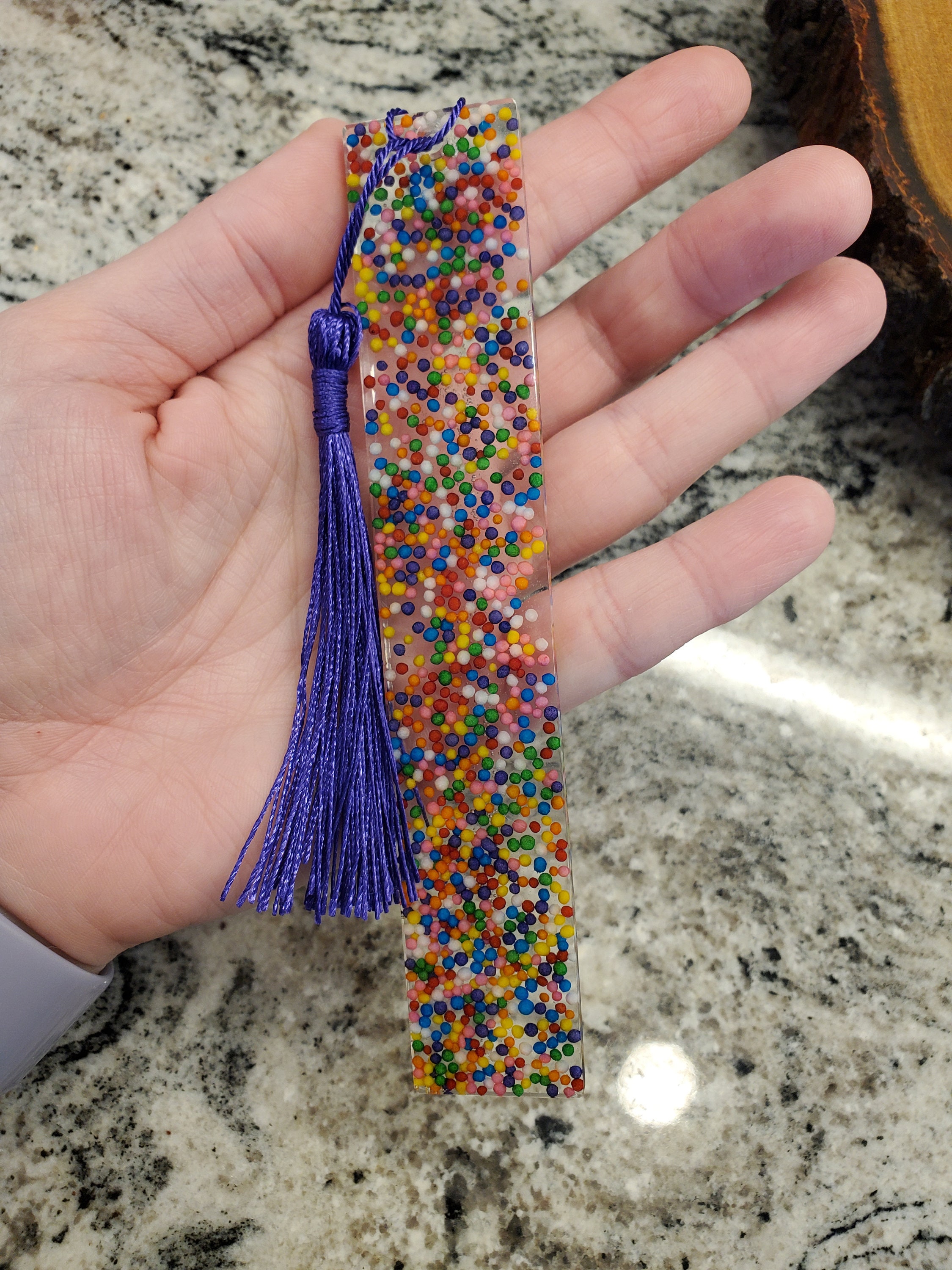 Springles Bookmark Cute Bookmark, Epoxy Resin Bookmark, Personalized Bookmark, Confetti ...