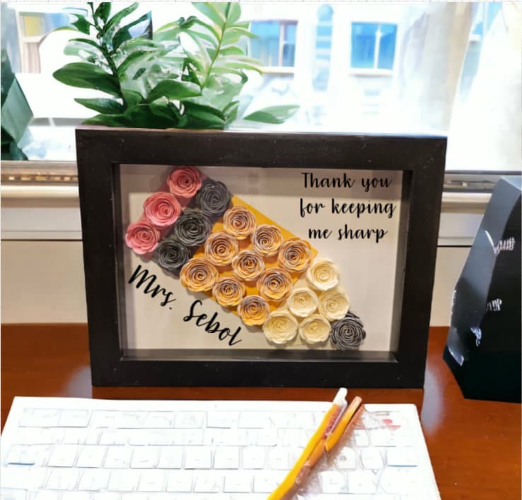 27 Best Christmas Gifts for Teachers: Show Your Appreciation 11 Teacher gift ideas, Flower Pencil, Shadow box teacher gift, Teacher…