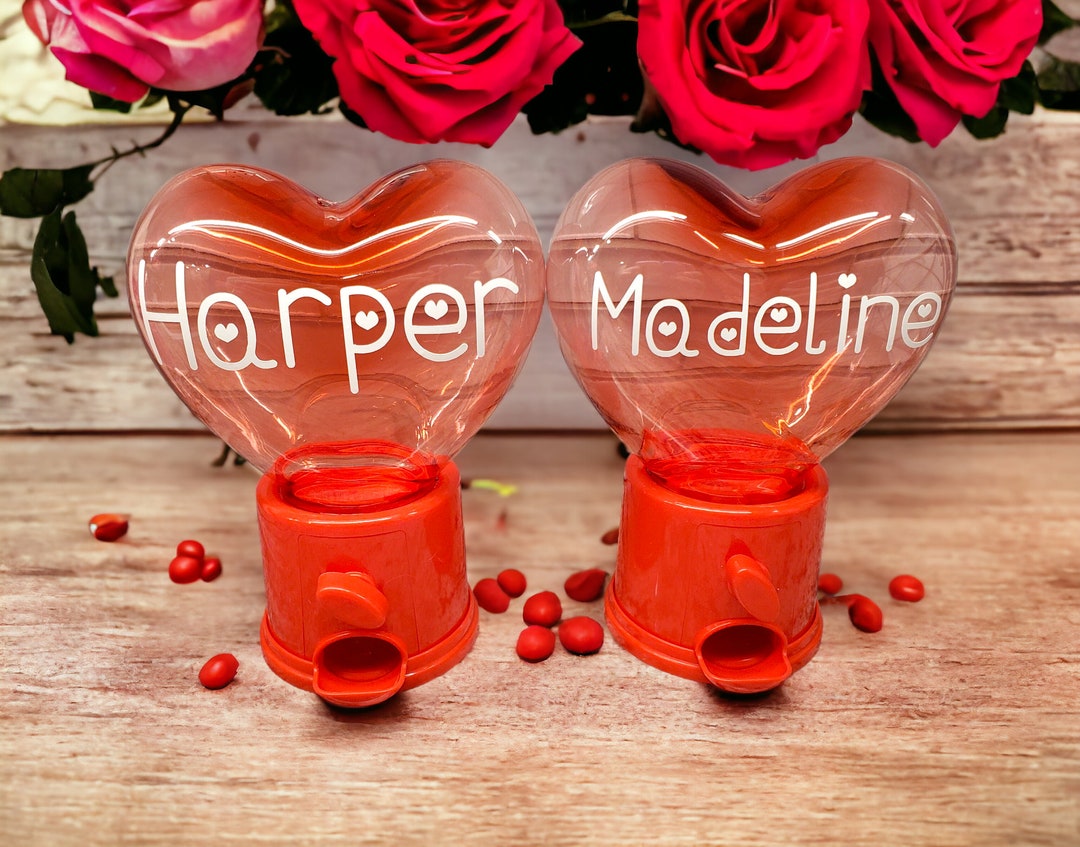Valentines Day Gifts, Personalized Heart Candy Dispenser, Child Party