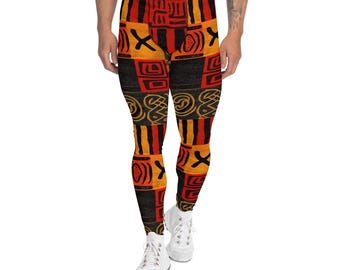 Heat - Mens Leggings - African - Mud cloth Pattern