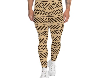 Breige - Men's Leggings - African Mud cloth Pattern