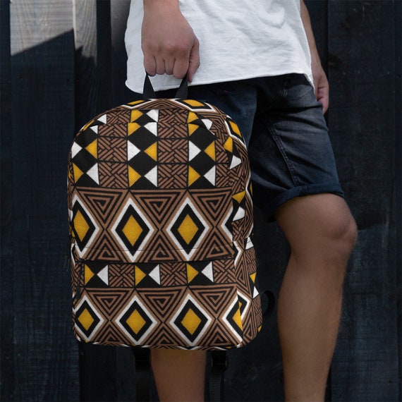 Afrocentric Tribal Design Backpack With Inside Laptop Pocket Etsy