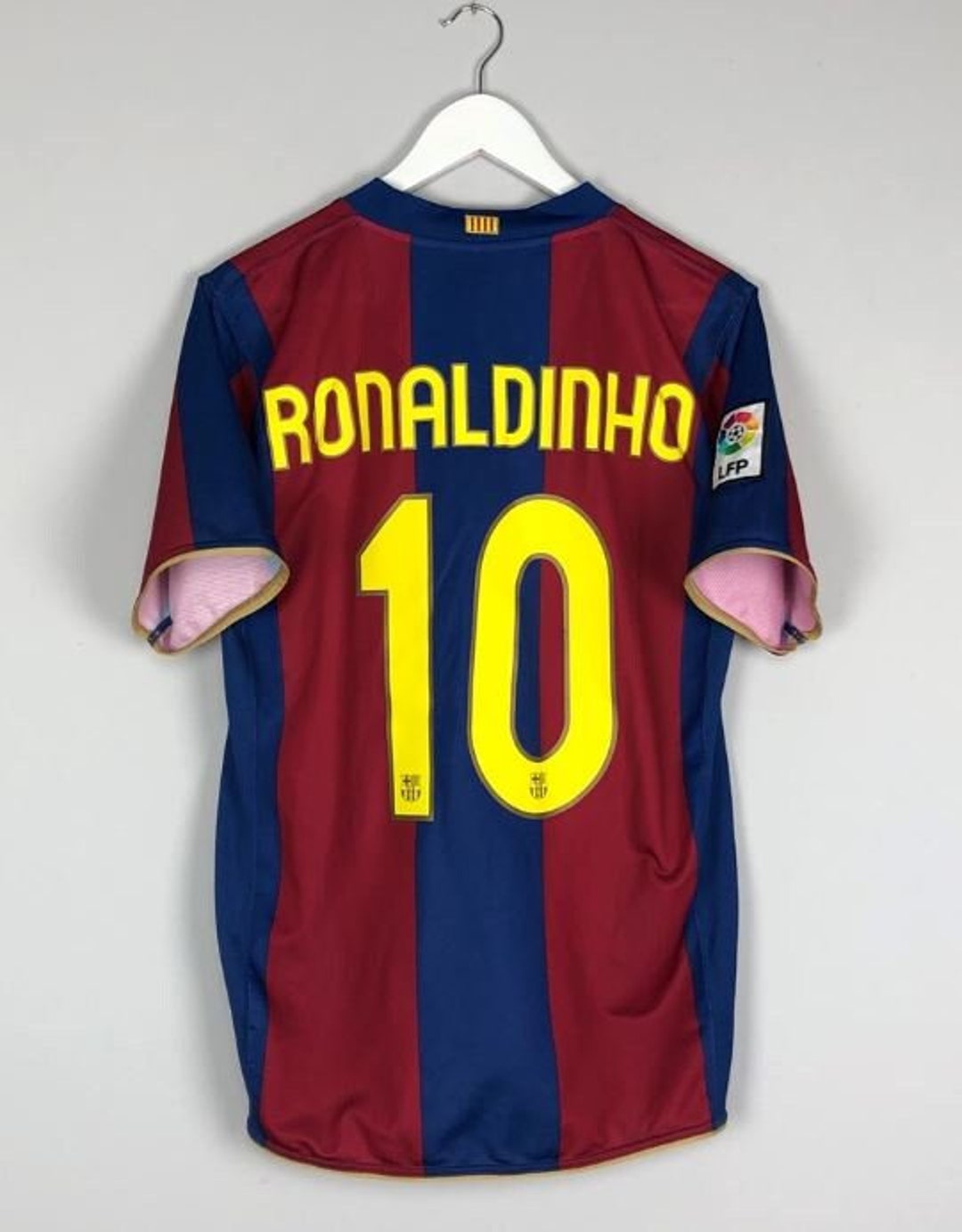 Retro Barcelona Home Jersey 2007-2008 100th Years Men Adult RONALDINHO