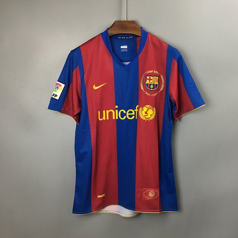 Retro Barcelona Home Jersey 2007-2008 100th Years Men Adult RONALDINHO