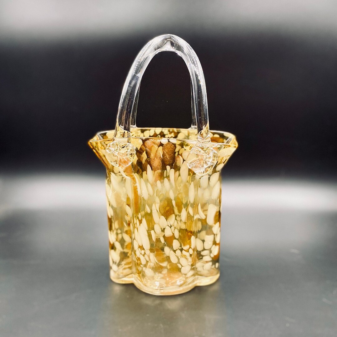Murano Style Art Glass Purse / Hand Blown Glass / Handbag Vase Etsy