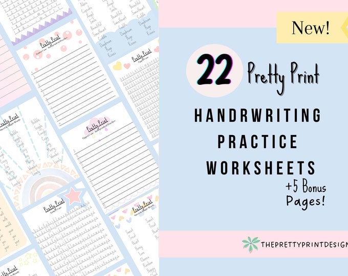 Pretty Handwriting Practice Sheets, Printable Handwriting Worksheets ...