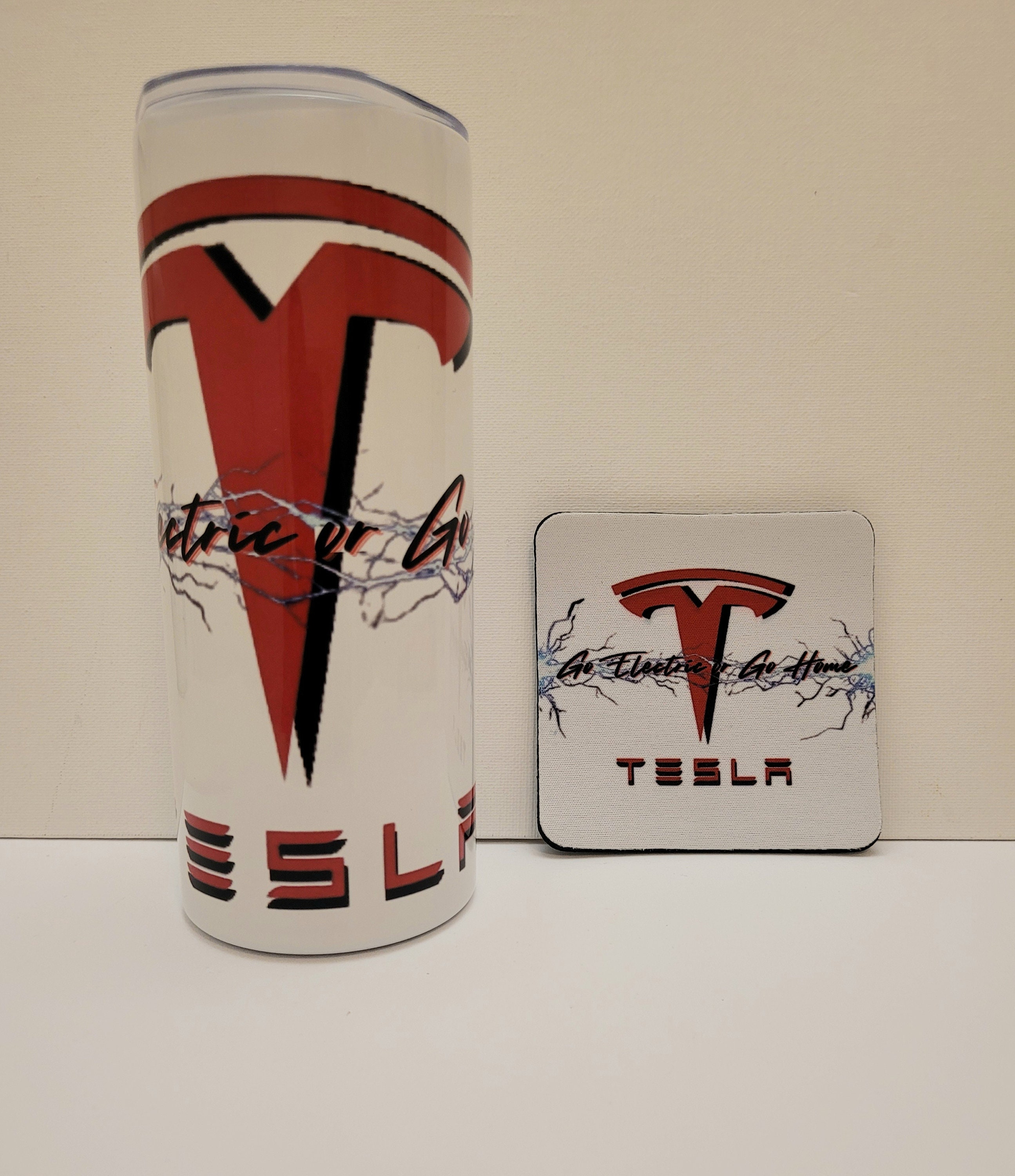 Tesla 20 oz Insulated Tumbler, Electric