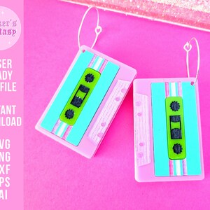 Cassette Tape Earrings Cut File