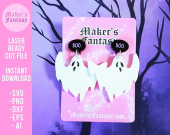 Boo Ghost Earrings- Cut File