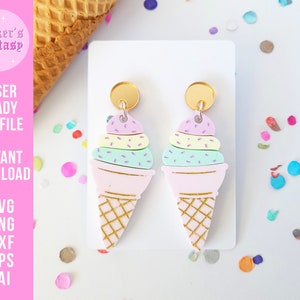 Ice Cream Earrings Cut File