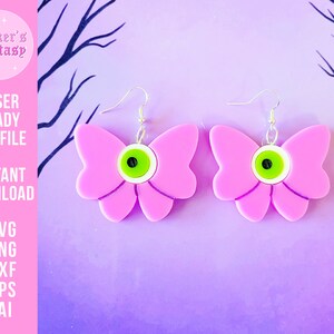 Eyeball Bow Earrings Cut File