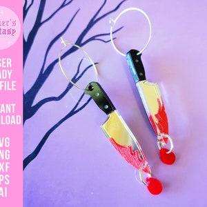 Bloody Knife Earrings Cut File