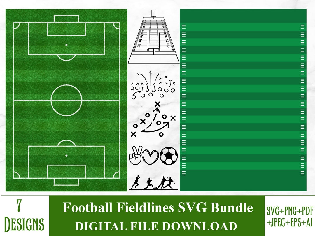 Football Field Lines Svg, Football Clipart, Football Game Svg, Instant ...