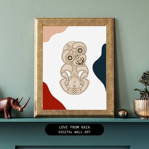 Māori Digital Print, Tiki, Māori Art Wall Art, Wall Art Living Room,  Kiwiana Print, DIGITAL DOWNLOAD