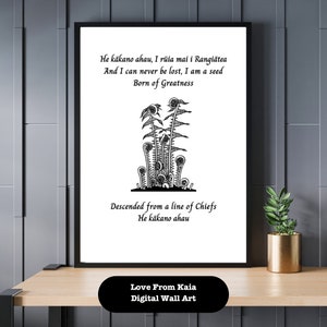 Māori Waiata | Māori Language Print | Aotearoa | New Zealand| Kiwiana | Proverb | Wall Art Gift