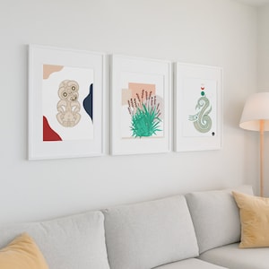Set of 3, Māori Digital Print, Wall Art Living Room, New Zealand, Polynesian, Māori Art, Printable Art, DIGITAL DOWNLOAD