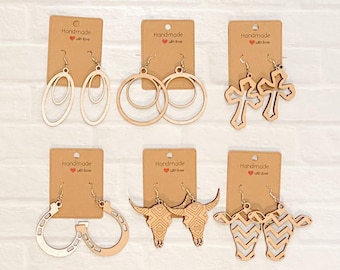 Western Earrings set of 6 Digital File ONLY