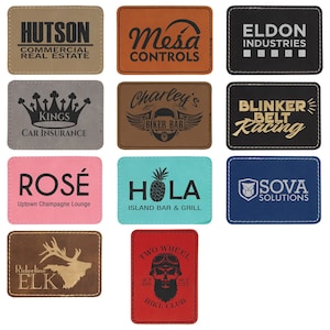 3.5&quot; x 2.5&quot; Rectangle Laserable Leatherette Patch with Adhesive, Leather Patch Hats, Glowforge, Laser patch hat supplies