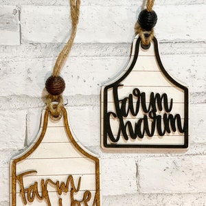 Farmhouse Cow Tags and Cow Head Charms DIGITAL DOWNLOAD SVG