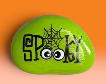 Spooky rock - Hand-Painted | Unique Rock Art Decor