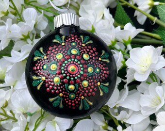 Ornament - Hand-Painted Mandala Ornament | Unique Holiday Gift