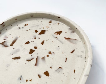 Handmade Terrazzo Jesmonite Trinket Tray: Concrete Key Dish
