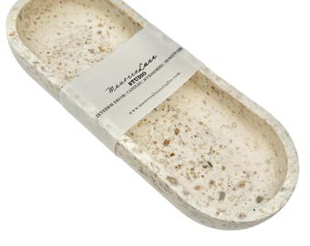 Shell Concrete Trinket Tray: Jesmonite Coastal Home Decor