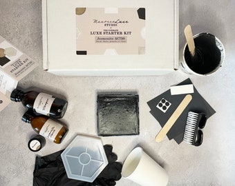 Kit fai da te per sottobicchieri in Jesmonite: hobby creativo con getto di cemento