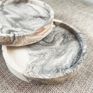 Marble Round Coaster Trinket Tray | Hand Wash Soap Dish | Monochrome | Drink Coaster | Home Decor | Trinket Tray | Key Holder | Candle Stand