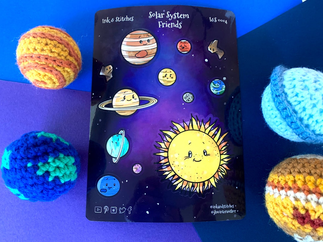 Sticker Sheet Planets Stickers Milky Way Planets Sticker Sheet Kawaii ...