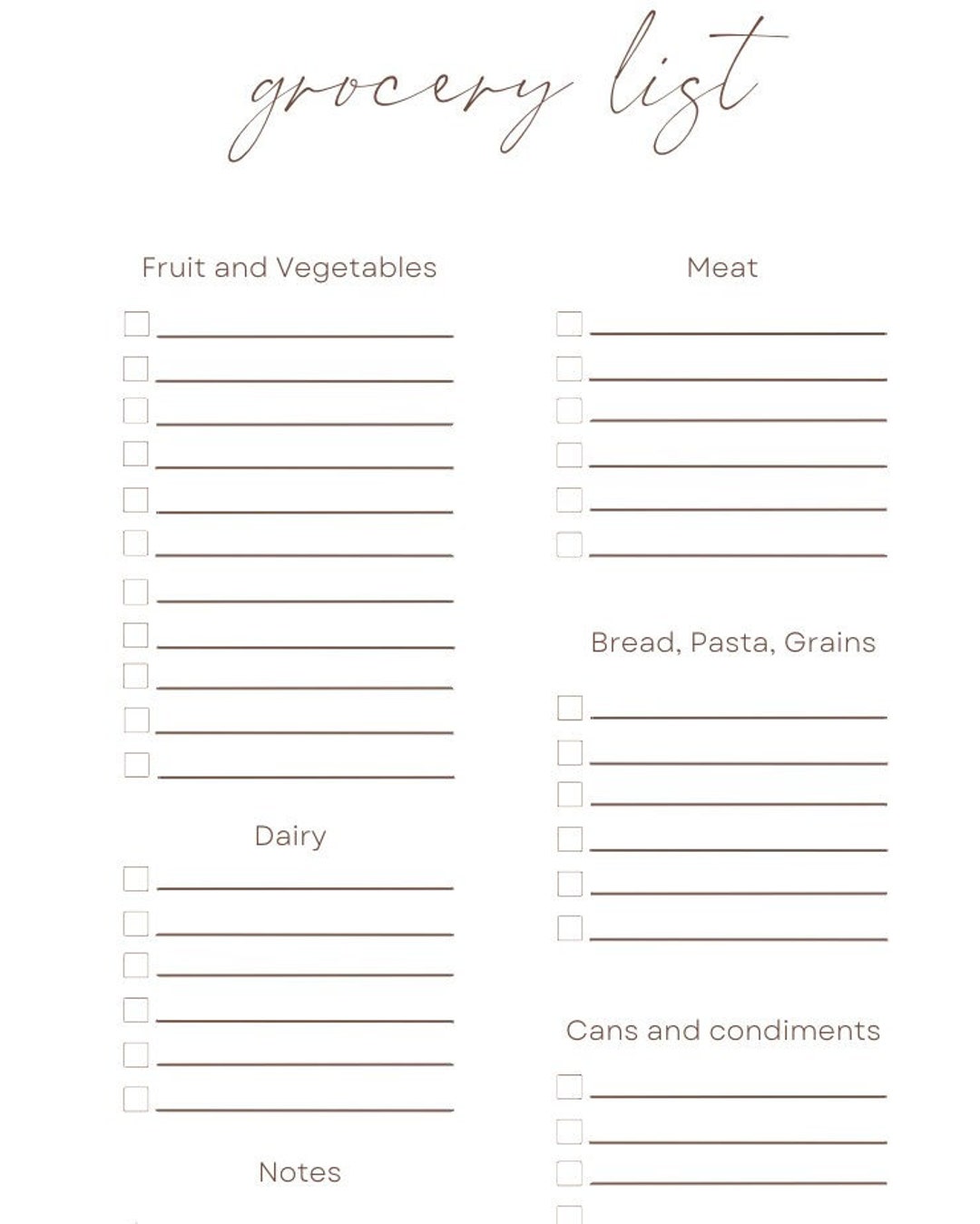 Grocery List Planner Printable Template Etsy grocery-list-planner-printable-template-etsy