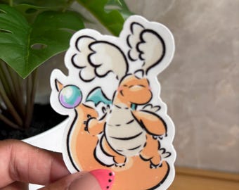 Mega Dragonite Sticker 3inch Matte Vinyl (water/weather resistant)