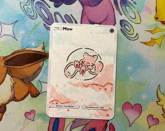 Cherry Blossom Mew Doodle Card