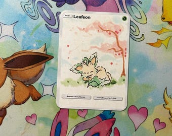 Cherry Blossom Leafeon Doodle Card