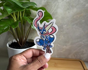 Greninja Sticker 3inch Matte Vinyl (water/weather resistant)