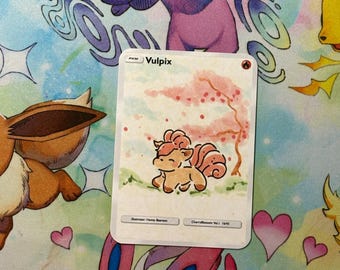 Cherry Blossom Vulpix Doodle Card