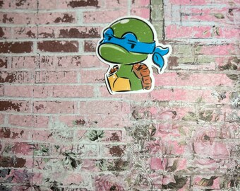 Blue Turtle  Sticker 3inch Matte Vinyl (water/weather resistant)