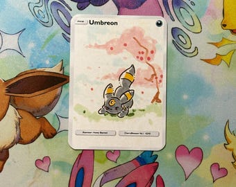 Cherry Blossom umbreon Doodle Card