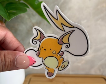 Raichu Flower Crown Vinyl Sticker for Laptop, Water Bottle, Notebook - 3-Inch Water-Resistant Sticker - Perfect Gift for Pokemon Fans