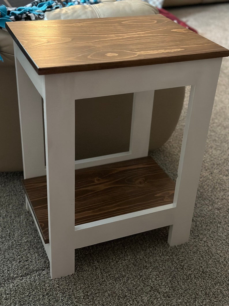 Rustic End Table End Table Farmhouse End Table Handmade End Etsy