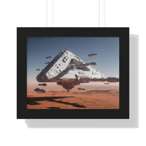 Sci-Fi Framed Poster, Space Decor, Sci-Fi Art Wall Print, Alien Artwork, Gift for Space Lovers