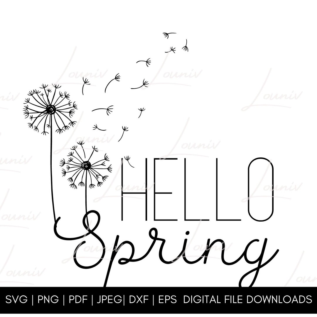 Simple Svg File Hello Spring Simple Svg File, Dxf File, Shirt Designs Svg, Svg File for ...