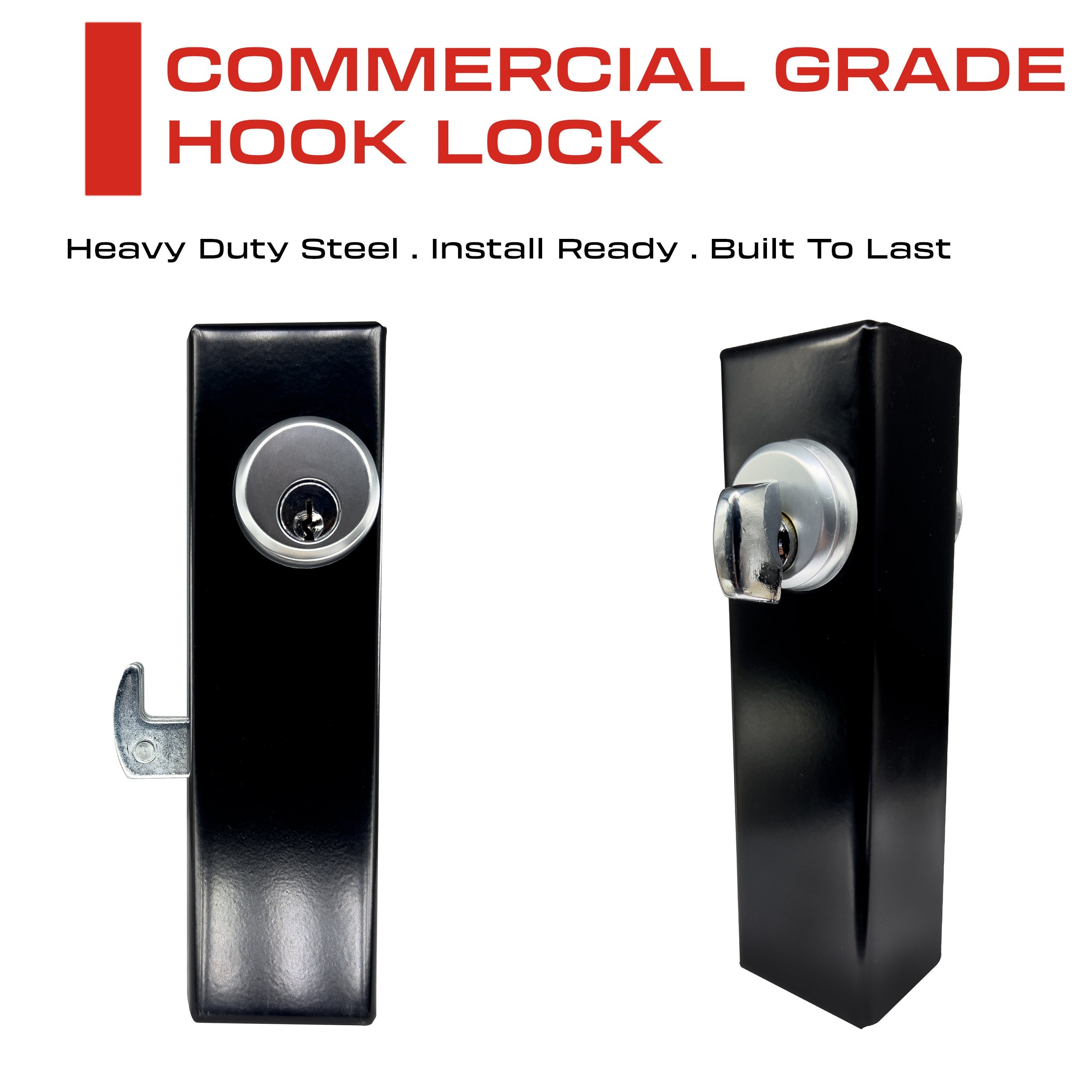 KIASET Hook Bolt Mortise Lock, Weldable Steel Hook Lock for Sliding ...