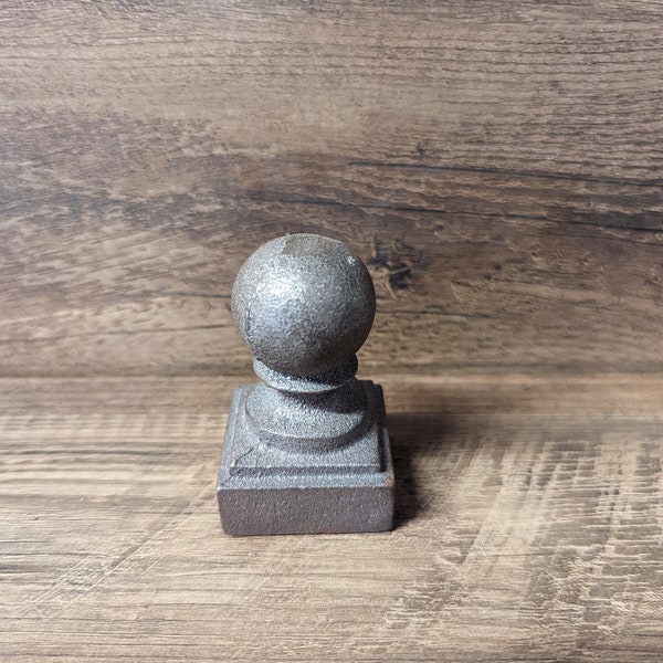 1.25 x 1.25 Cast Iron Ball Fence Finial Square Topper Post Caps for Posts