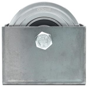 Sidco Supply 4 Inch V-Groove Gate Wheels Solid Steel for Gate with Weldable Wheel Box (Chrome)